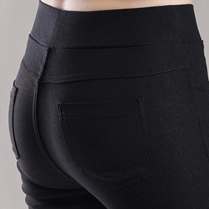 Fashion Women Solid Straight Pants Elegant Summer Elastic Stretch Skinny Legging Pencil Pant Casual Office Lady Chic Trousers