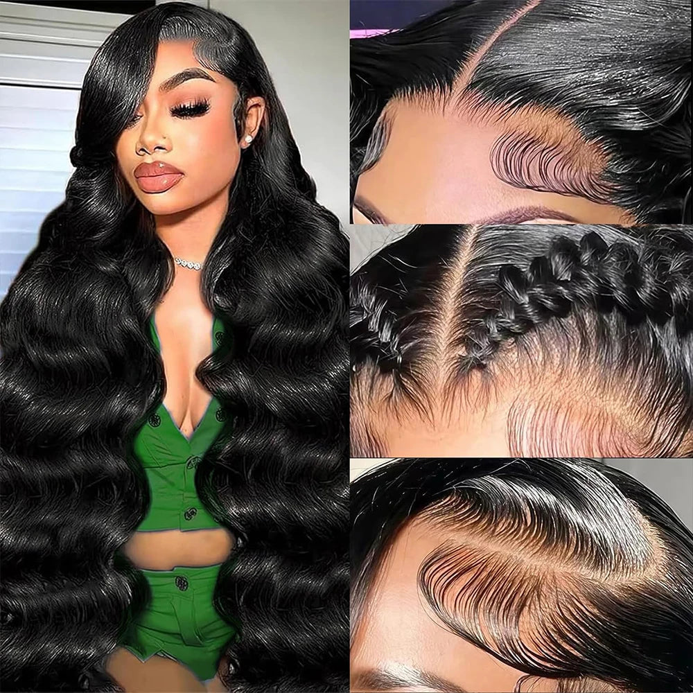 13x6 Hd Transparent Lace Front Wigs Human Hair Body Wave Brazilian Black Human Hair Wig Glueless Pre Plucked Wigs For Women