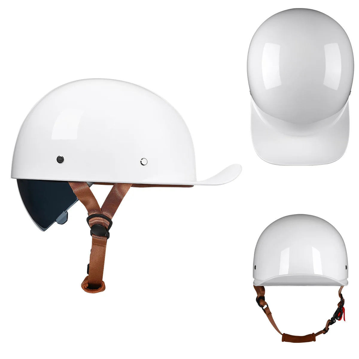 Vintage Motorcycle Helmet Retro Baseball Cap Open Face Half Hat Helmet Men Women Chopper Electric Motorcycles Cruiser Scooter