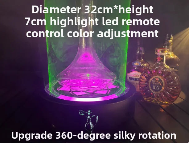 LED Smoking Table Lamp with Laser Light & Charging Base for Hookah Portable Neon Smoke Glow Lamp for Bar Party Laser Effects