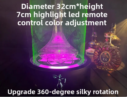 LED Smoking Table Lamp with Laser Light & Charging Base for Hookah Portable Neon Smoke Glow Lamp for Bar Party Laser Effects