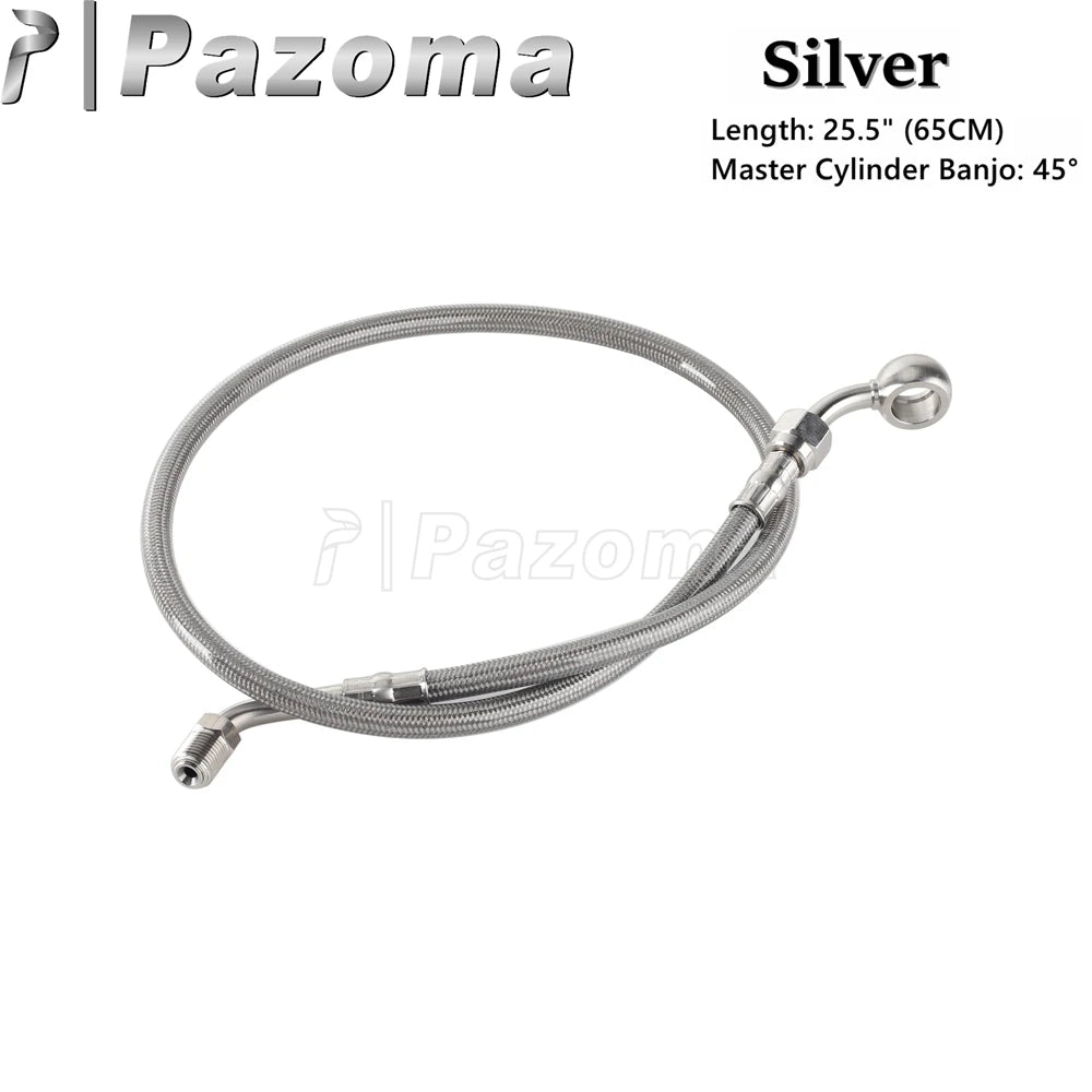 Motorcycle Hydraulic Banjo Braided Line Steel Brake Hose Cable For Harley Softail Slim Breakout Deluxe Street Bob Fat Boy 18-23
