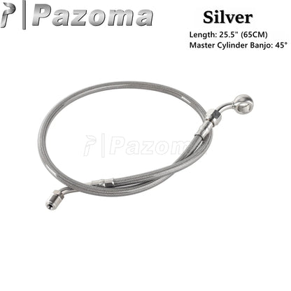 Motorcycle Hydraulic Banjo Braided Line Steel Brake Hose Cable For Harley Softail Slim Breakout Deluxe Street Bob Fat Boy 18-23