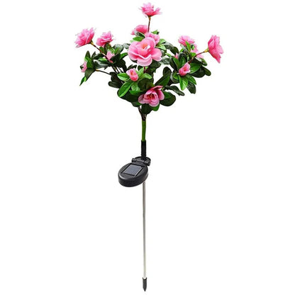 Waterproof LED Azalea Flower Solar Lights Outdoor Landscape Light for Lawn Patio Garden Path Decorative Lighting Best Gift