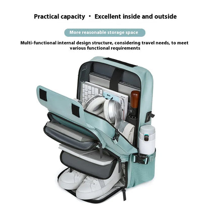 Large Travel Backpack Boardable Backpack USB Charging Waterproof Outdoor Travel Backpack Independent Shoe Compartment