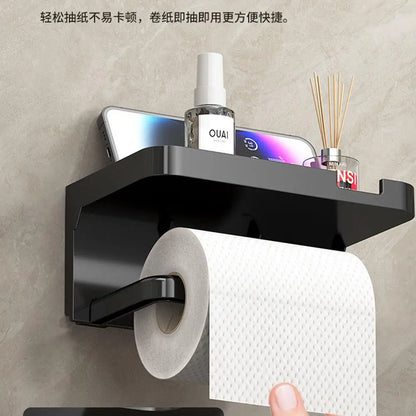 Toilet Storage Case Bathroom Tissue Box No-Drill Paper Rack Small Organizer Household Items Durable Stand Tissue Box Holder