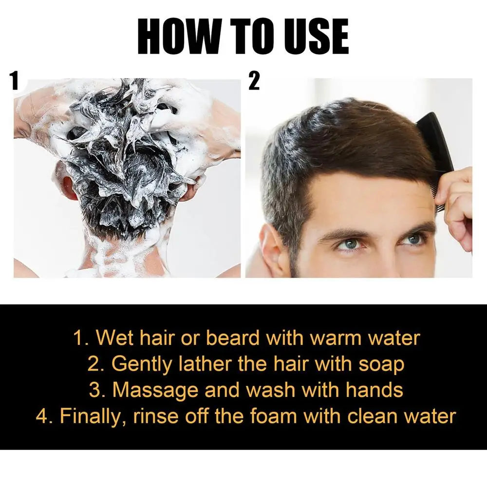 Hair Darkening Shampoo Bar White Hair To Black Shampoo Soap Black Hair Shampoo Cover Grey Hair Soap Conditioner Repair Essence