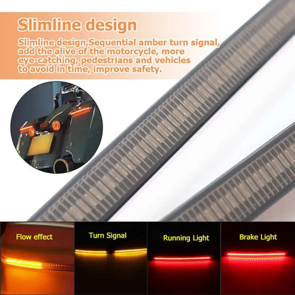 Motorcycle Saddlebag LED Flowing Light Turn Signal Brake Running Lamp For Harley Touring Road King Electra Street Glide 2014-23