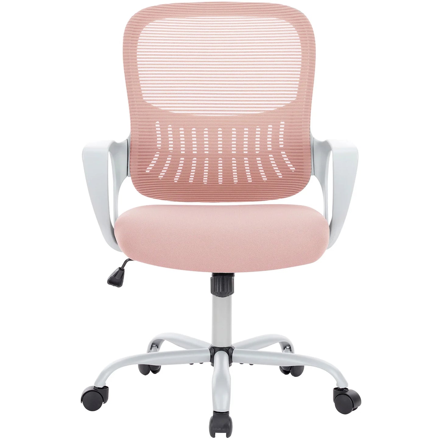 MCQ Fixed Armrest Gaming Office Chair Ergonomic Adjustable Height and 360° Rotating Roller omfortable Lumbar Support For Office
