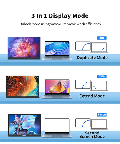 HGFRTEE 16inch Touch Portable Monitor 100%sRGB 350Cd/m² External Second Display For Laptop Screen,Touch/no Touch optional