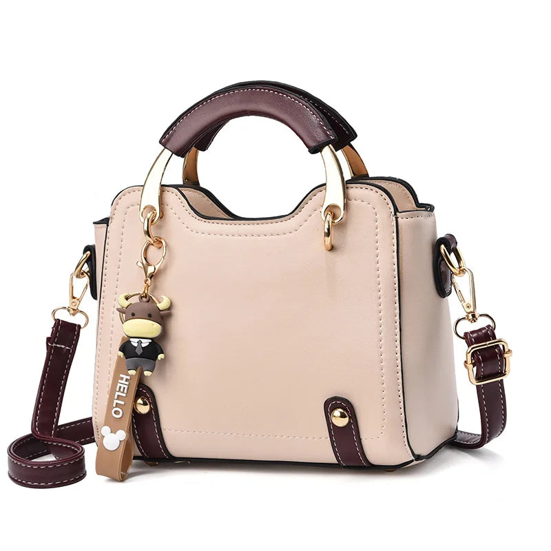 New with Printed Letters Women Square Handbag Messenger Bags with Pendant Office Ladies Bags Female Crossbody Shoulder Bags