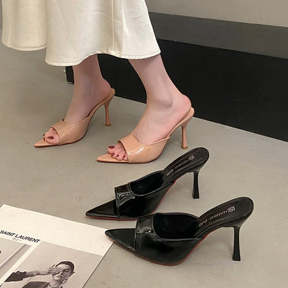 NEW Pointed Toe High Heels Sandals for Women Beautiful Korean Style Summer Shoes Rubber Sole Luxury Sensation