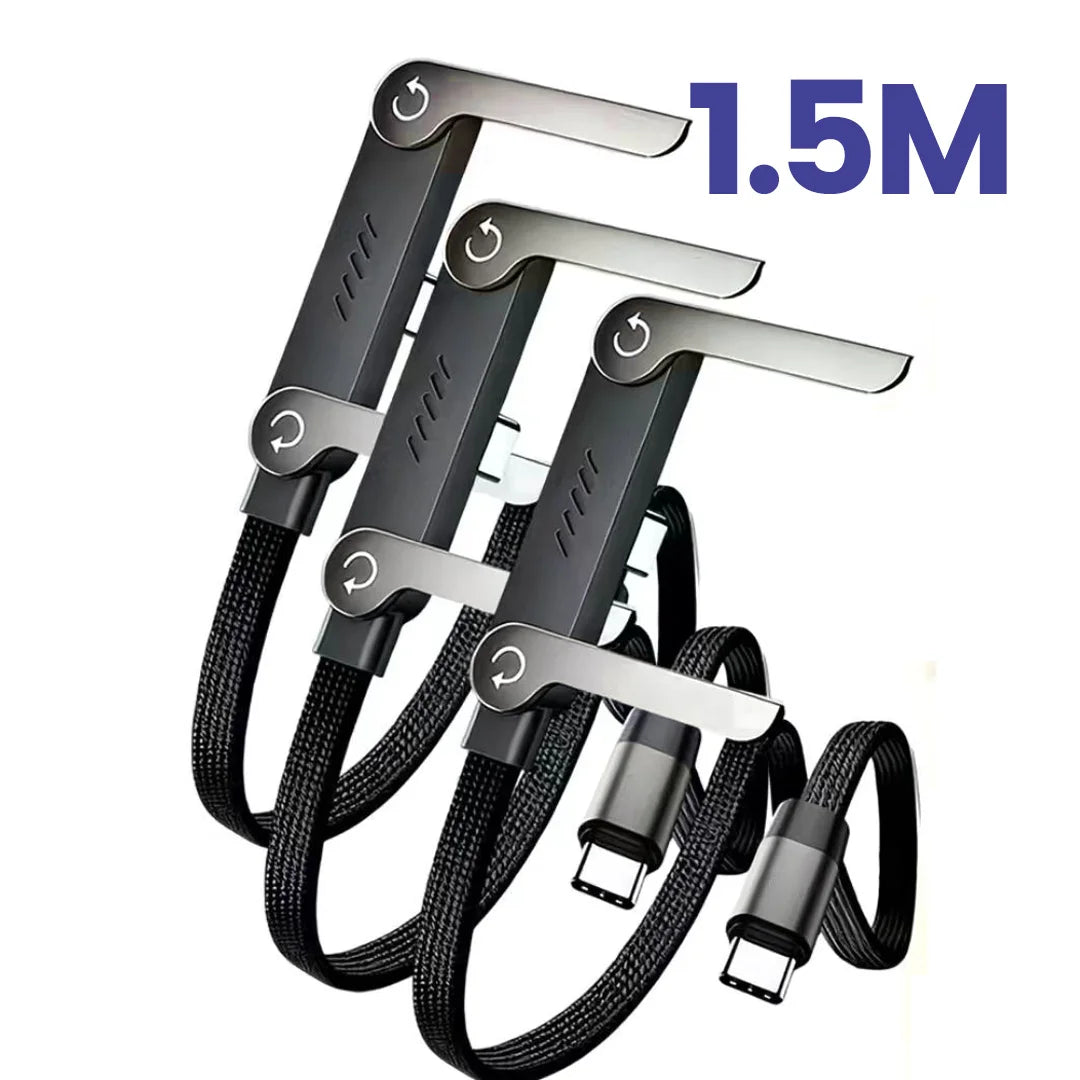 NNBILI 1/3Pcs 2-IN-1 Type-C Cable Foldable Mobile Phone Holder 240W Fast Charging Data Cable Multifunction Phone Charge Bracket