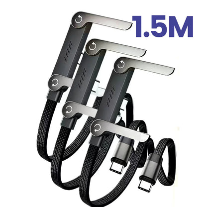 NNBILI 1/3Pcs 2-IN-1 Type-C Cable Foldable Mobile Phone Holder 240W Fast Charging Data Cable Multifunction Phone Charge Bracket