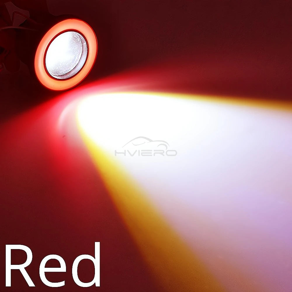 2Pcs Auto 30W Car Driving DRL Fog Lights COB Angel Eye 64/76/89mm Ambient Lamps Waterproof Daytime Running Bulb Headlight DC 12V