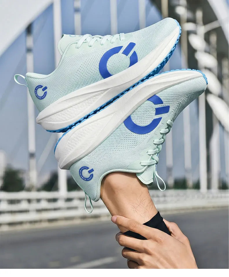 Men's Running Shoes Breathable Mesh Jogging Non-Slip Outdoor Couple Trainer Race Sneakers Luxury Shoes Off-road Shoes Cushioning
