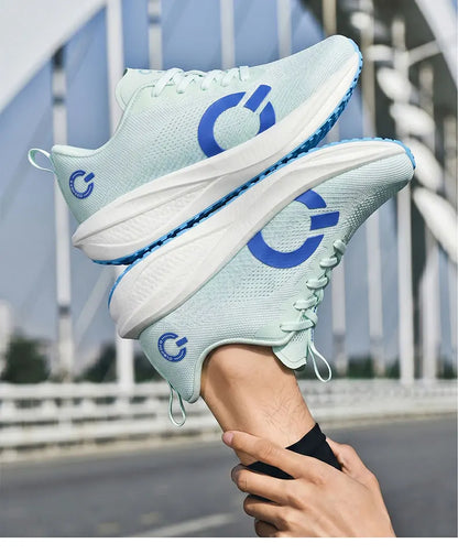Men's Running Shoes Breathable Mesh Jogging Non-Slip Outdoor Couple Trainer Race Sneakers Luxury Shoes Off-road Shoes Cushioning