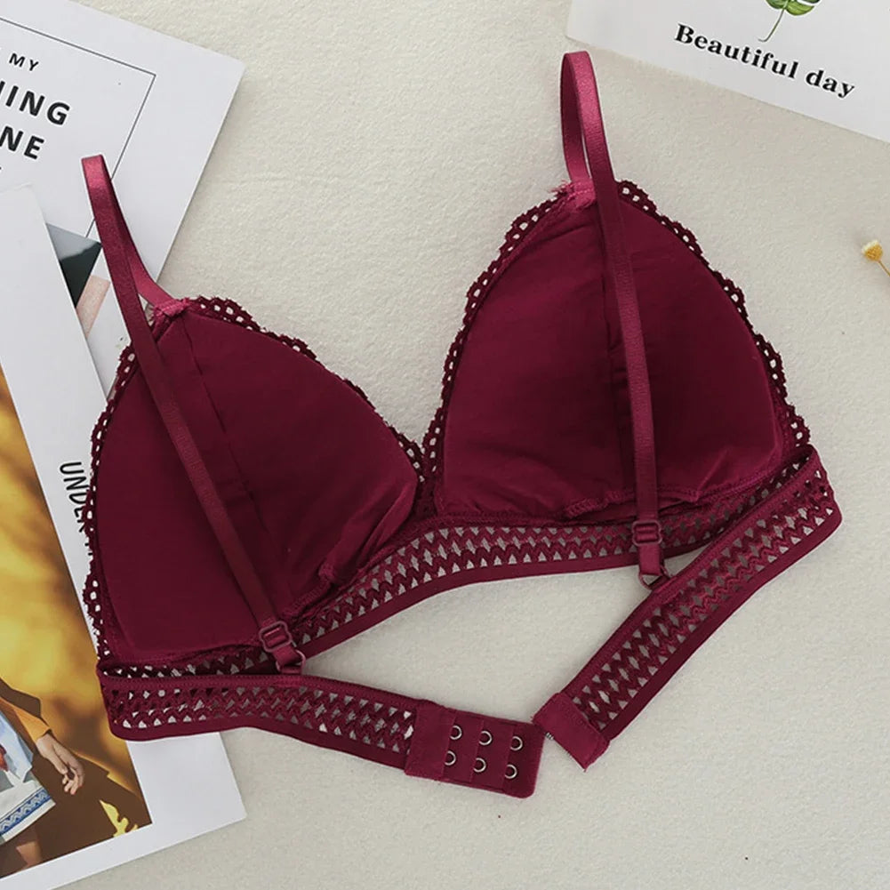New Lace Sexy Lingerie Wireless Bra for Women Padded Push Up Bralette Female Brassiere Soft Backless Fashion Bras Underwear