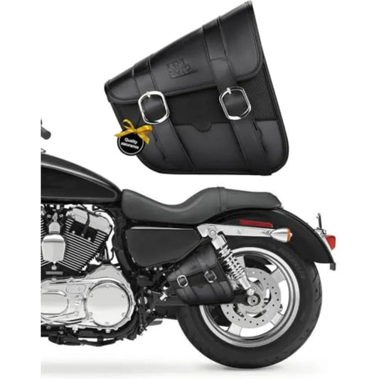 Motorcycle Swingarm Bag Left Side Tool Bag 4L Synthetic Leather Fit for Sportster Street Rebel 300 500 Black