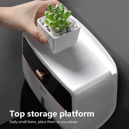 Portable Toilet Roll Paper Holder Plastic Waterproof Double Layer Paper Dispenser For Toilet Storage Box Bathroom Accessories