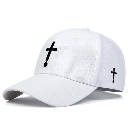Unisex Simple Cross Water Drop Embroidery Baseball Caps Spring and Autumn Outdoor Adjustable Casual Hat Sunscreen Hat