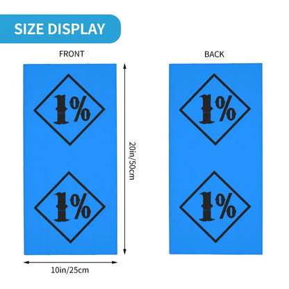 One Percenter 1% Bandana Neck Gaiter Printed Motorcycle Club Biker Wrap Scarf Multifunctional Headwear Outdoor Unisex Adult