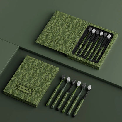 6 PC New Forest Series Soft Adult Toothbrush Gift Box With Wide Head Family Set Light Luxury High-end Toothbrush Teeth Cleaning