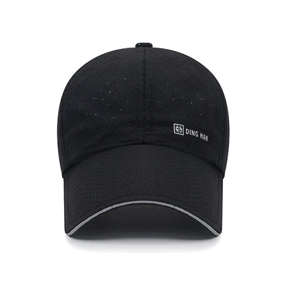 Extended Brim Summer Breathable Perforated Quick-Drying Adjustable Baseball Cap Sun Hat Trucker Caps Dad Hats