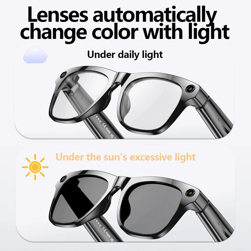 Xiaomi 6K HD AI Smart Glasses Photochromic Multifunction Camera Bluetooth Call Music Player Voice Assistant Translate Glasses