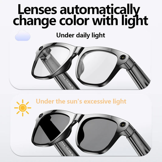 Xiaomi 6K HD AI Smart Glasses Photochromic Multifunction Camera Bluetooth Call Music Player Voice Assistant Translate Glasses