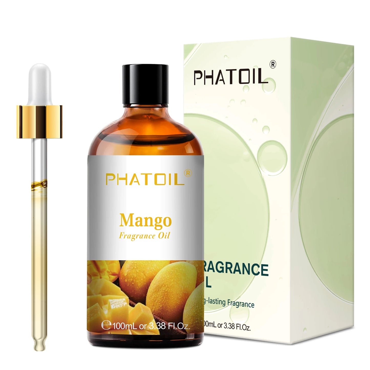 PHATOIL 100ml Aromatherapy Fragrance Oil with Glass Dropper Lime Coconut Strawberry Cherry Watermelon Lemon Mango Aroma Oils