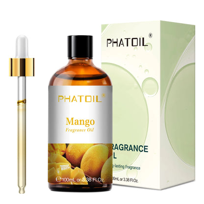 PHATOIL 100ml Aromatherapy Fragrance Oil with Glass Dropper Lime Coconut Strawberry Cherry Watermelon Lemon Mango Aroma Oils