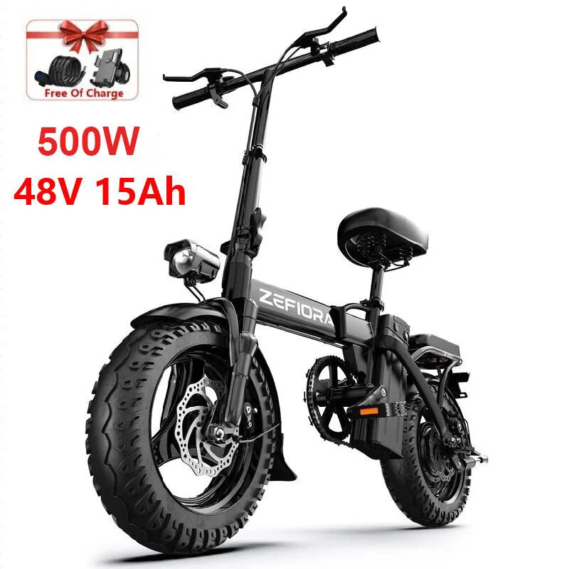 500W Electric Bike Adult 25MPH 48V17.5Ah Removable Battery,14 Inch Sports Folding Electric Bicycle,EBike Shipped locally
