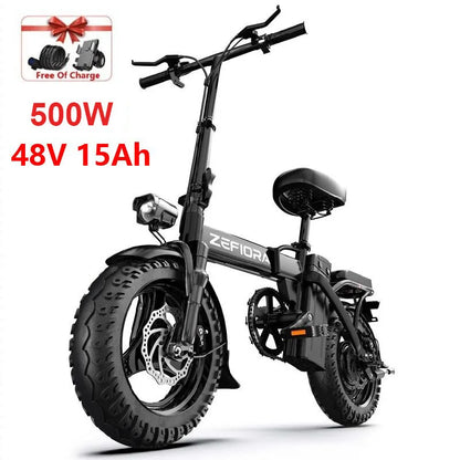 500W Electric Bike Adult 25MPH 48V17.5Ah Removable Battery,14 Inch Sports Folding Electric Bicycle,EBike Shipped locally