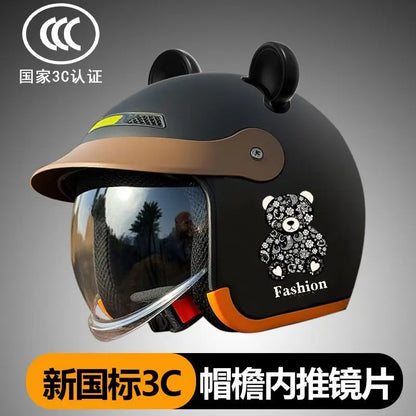 National standard 3C certified winter warm electric vehicle half helmet helmet unisex