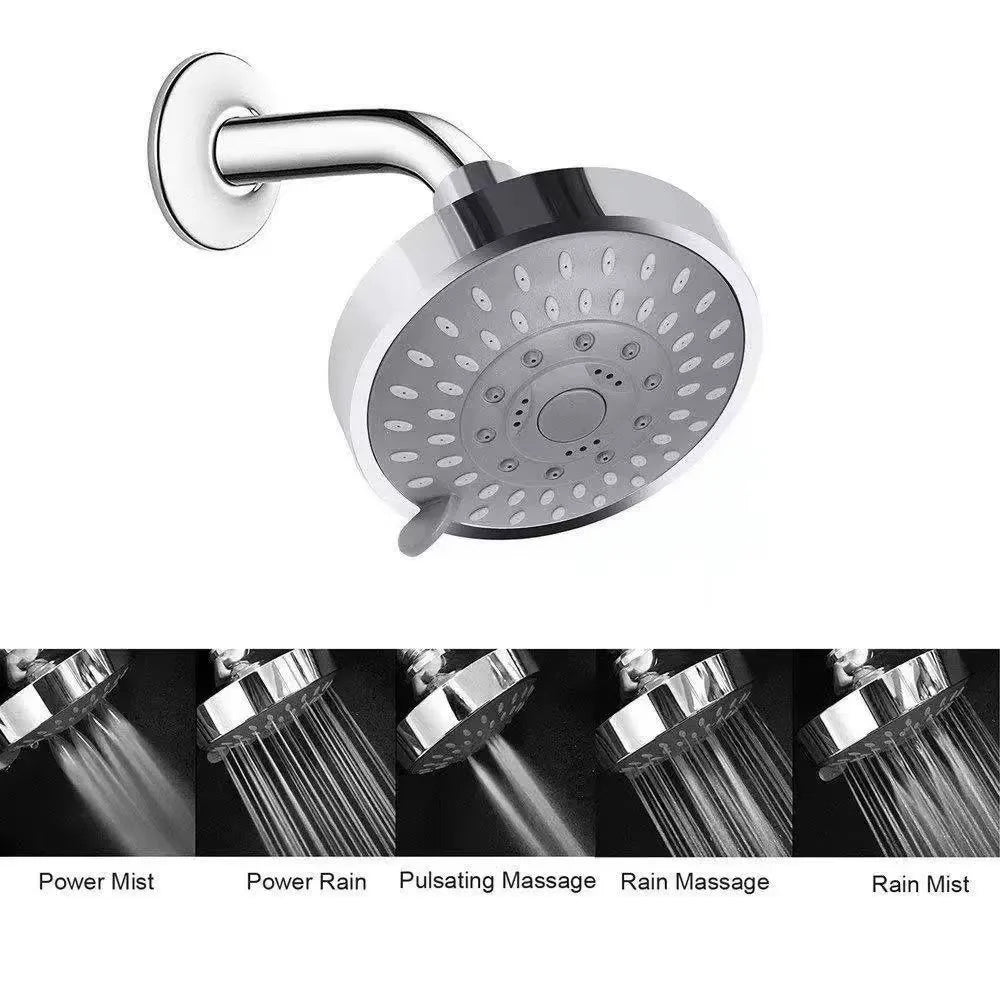 5 Modes High Pressure Shower Head 4Inch Sprayer Adjustable Rainfall Shower Head Sprayer Bathroom Fixture Faucet Replacement Part