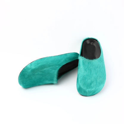 2026 Horsehair Italy Real Leather Slides fur Slippers Women Mule Runway Flats Thick Sole Leisure Luxury Designer Shoes