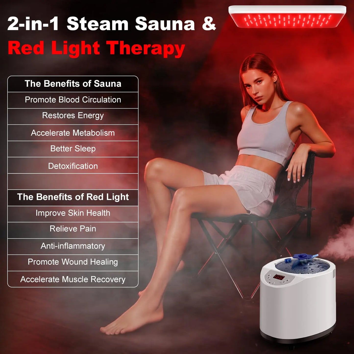 For Salle De Sauna Spa Tubs &  Rooms Indoor Outdoor Infrared Portable Tent Sauna Heater Kit with Control Panel