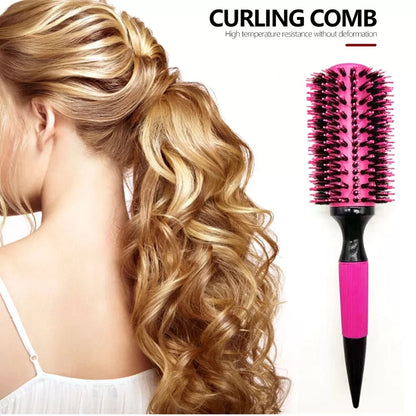 Wooden Round Hair Comb Brush With Boar Bristle Mix Nylon Styling Tools Professional Ceramics Ion Hair Brush Hairdressing Supply