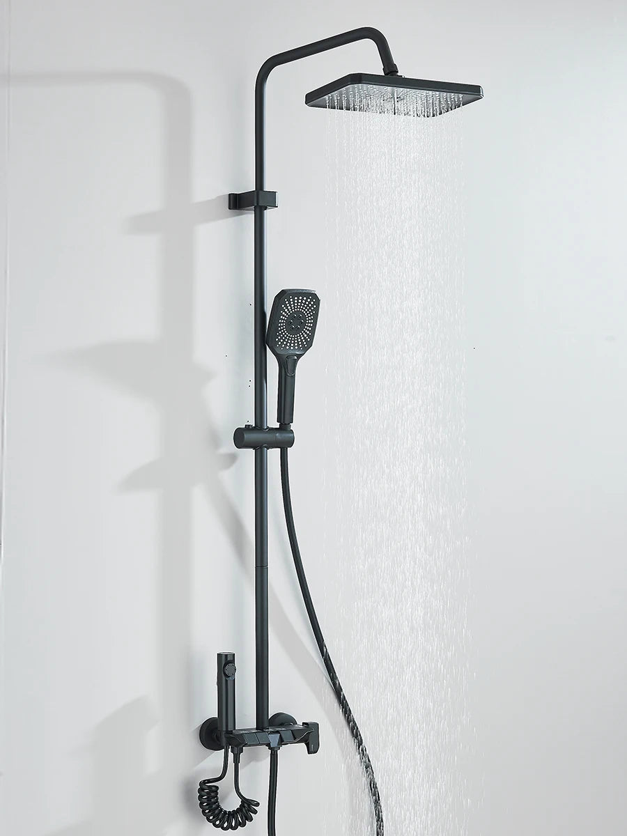 4-way Piano Shower System With Rain Shower Bidet Faucet Hot Cold Water Mixer For Bathroom Shower Kit
