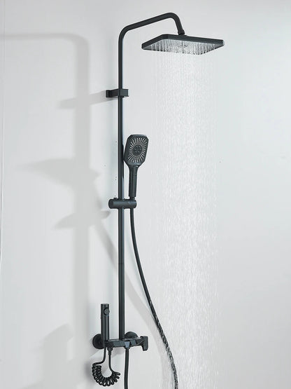 4-way Piano Shower System With Rain Shower Bidet Faucet Hot Cold Water Mixer For Bathroom Shower Kit
