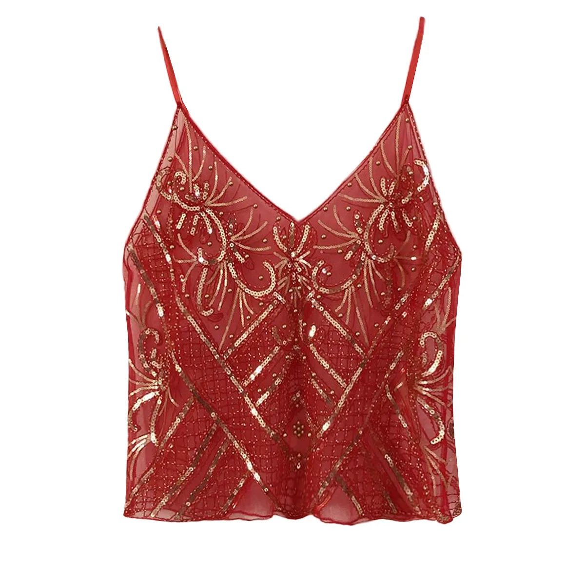 Sexy Sequins Beaded Camisoles Women Glitter Sleeveless Backless Pleated Sling Crop Tops 2026 Spring Summer Club Party Tank Lady