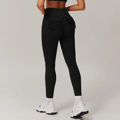 High Waist Hip Lift Naked Yoga Pants Running Fitness Wide Leg Flared Pants Casual Sports Pants Leggings Sport Women Fitness