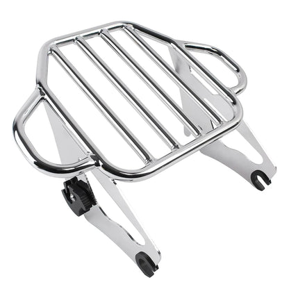 Motorcycle Chrome Two-Up Detachable Luggage Rack For Touring Electra Glide Road Glide Street Glide CVO Road King 2009-2024