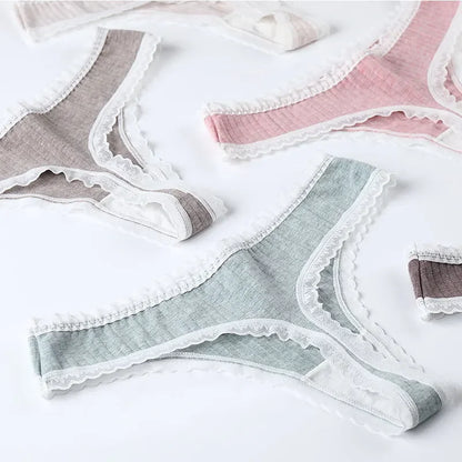 3 Pcs/Set Women Panties G-String Underwear Fashion Thong Sexy Cotton Panties Ladies G-string Soft Lingerie Solid Low Rise Panty
