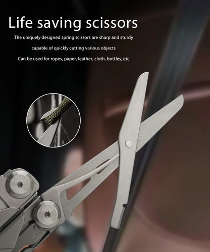 Outdoor Camping Multi Tools Folding Survival Gear Plier Knife Wire Stripper Outdoor Mini Portable Hand Tools Knife, Scissors