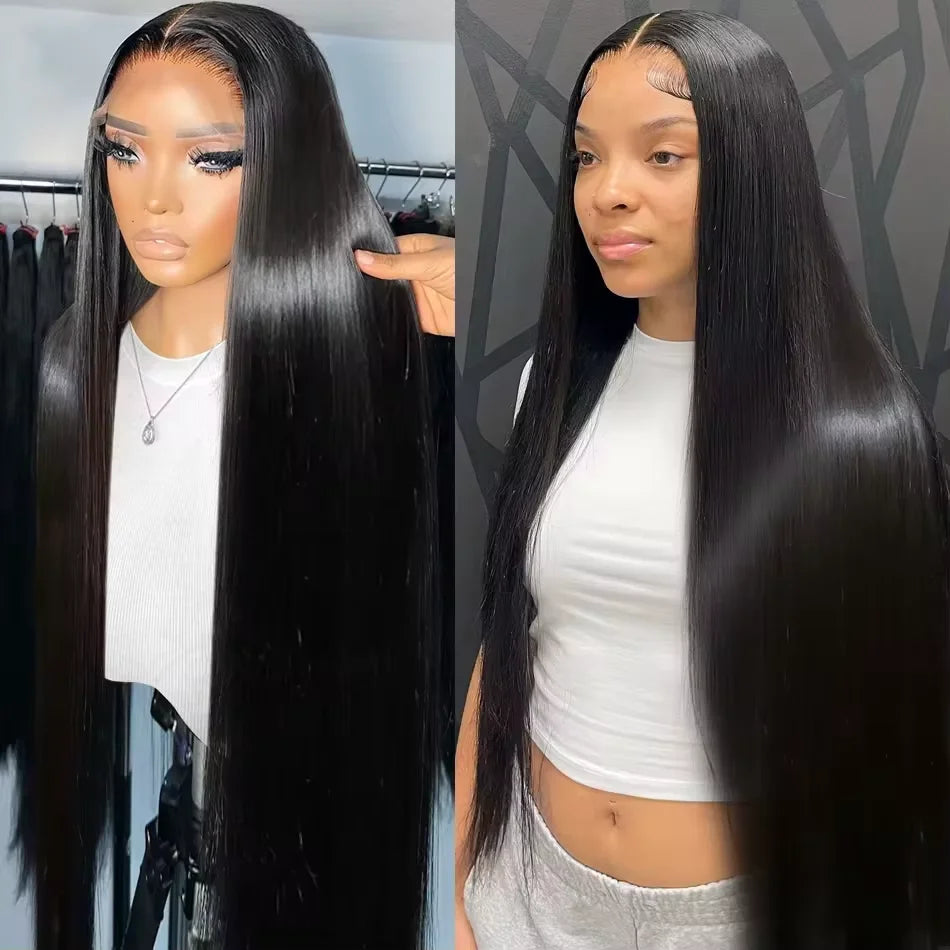300% 13x6 HD Lace Frontal Wig 100% Raw Human Hair Straight Lace Front Wig 30 36 Inch 5x5 HD Lace Glueless Wig No Glue Human Hair