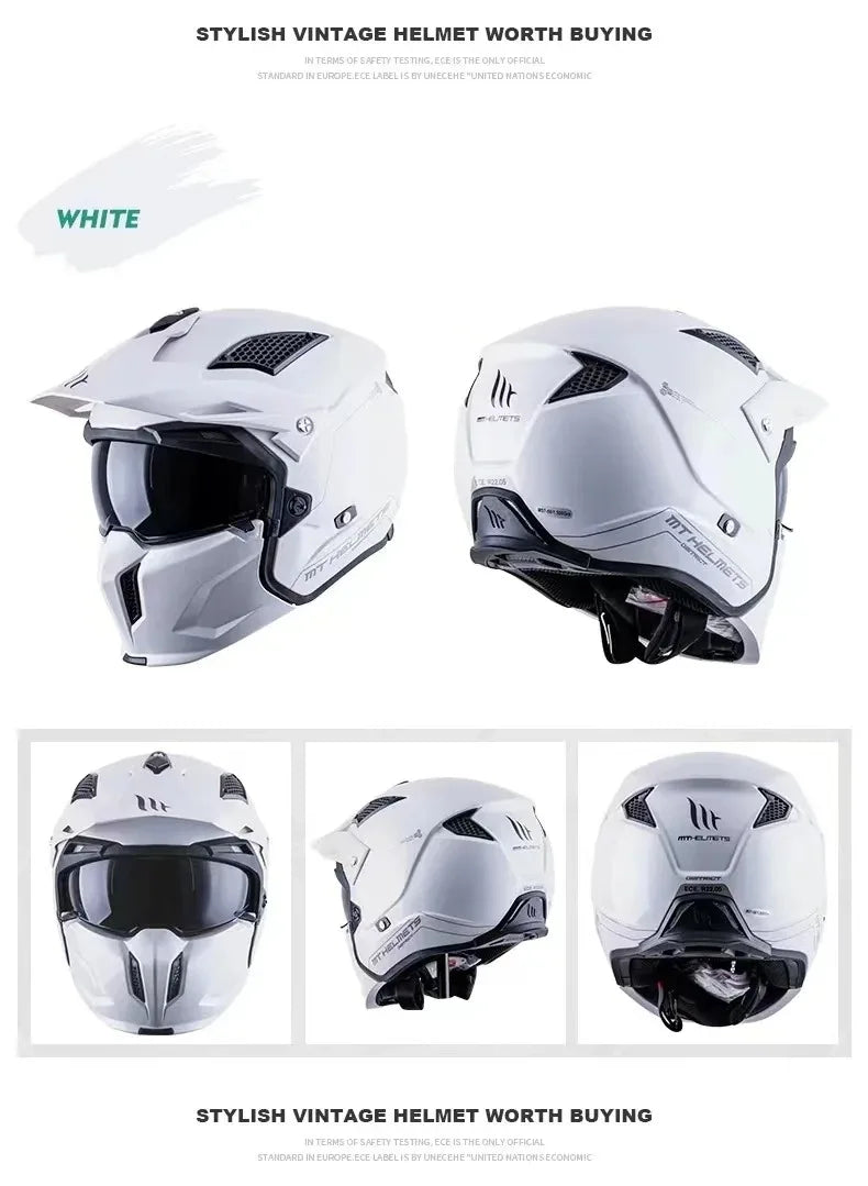 MT Street Fighter Motorcycle Helmet Detachable Combination Electroplated Gold Helmet ECE DOT Certification Full Face Casco Moto