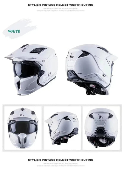MT Street Fighter Motorcycle Helmet Detachable Combination Electroplated Gold Helmet ECE DOT Certification Full Face Casco Moto