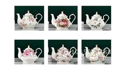400ML European Bone Coffee Teapot English Afternoon Tea Set Kettle Pot Resistant High-Grade Porcelain Heat China Teapot Pot